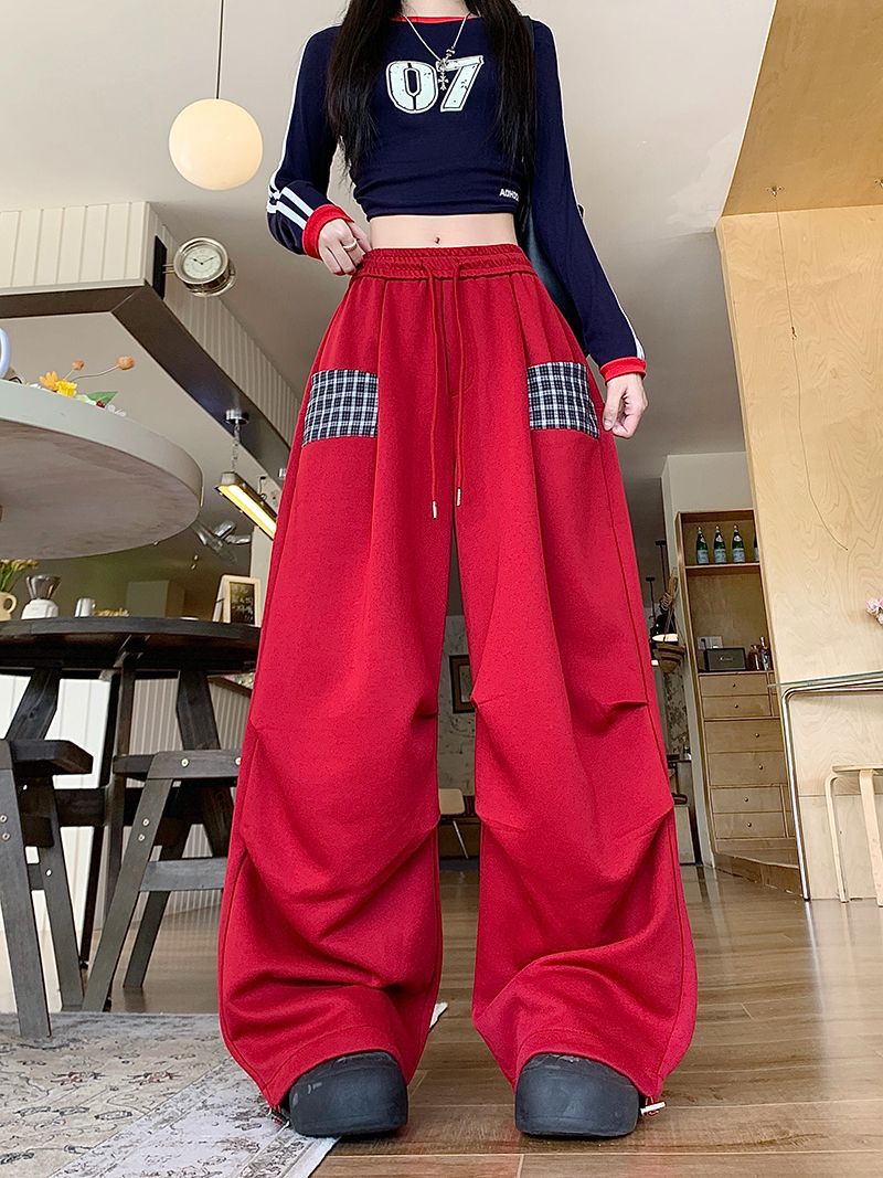 Style Casual Sweatpants for Women 3D Waist Panel, Plus Size Loose Fit Pear Shape Wide Leg Pants