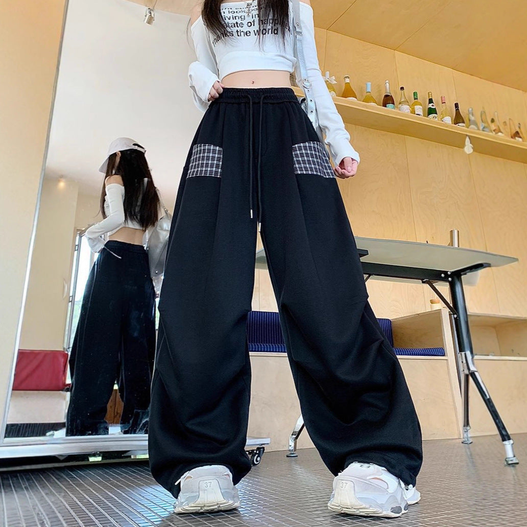 Style Casual Sweatpants for Women 3D Waist Panel, Plus Size Loose Fit Pear Shape Wide Leg Pants