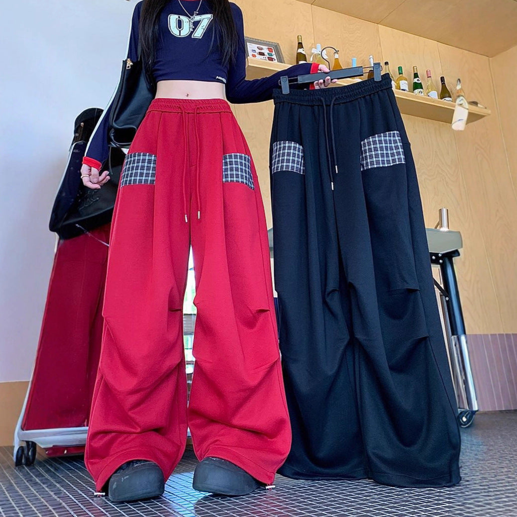 Style Casual Sweatpants for Women 3D Waist Panel, Plus Size Loose Fit Pear Shape Wide Leg Pants