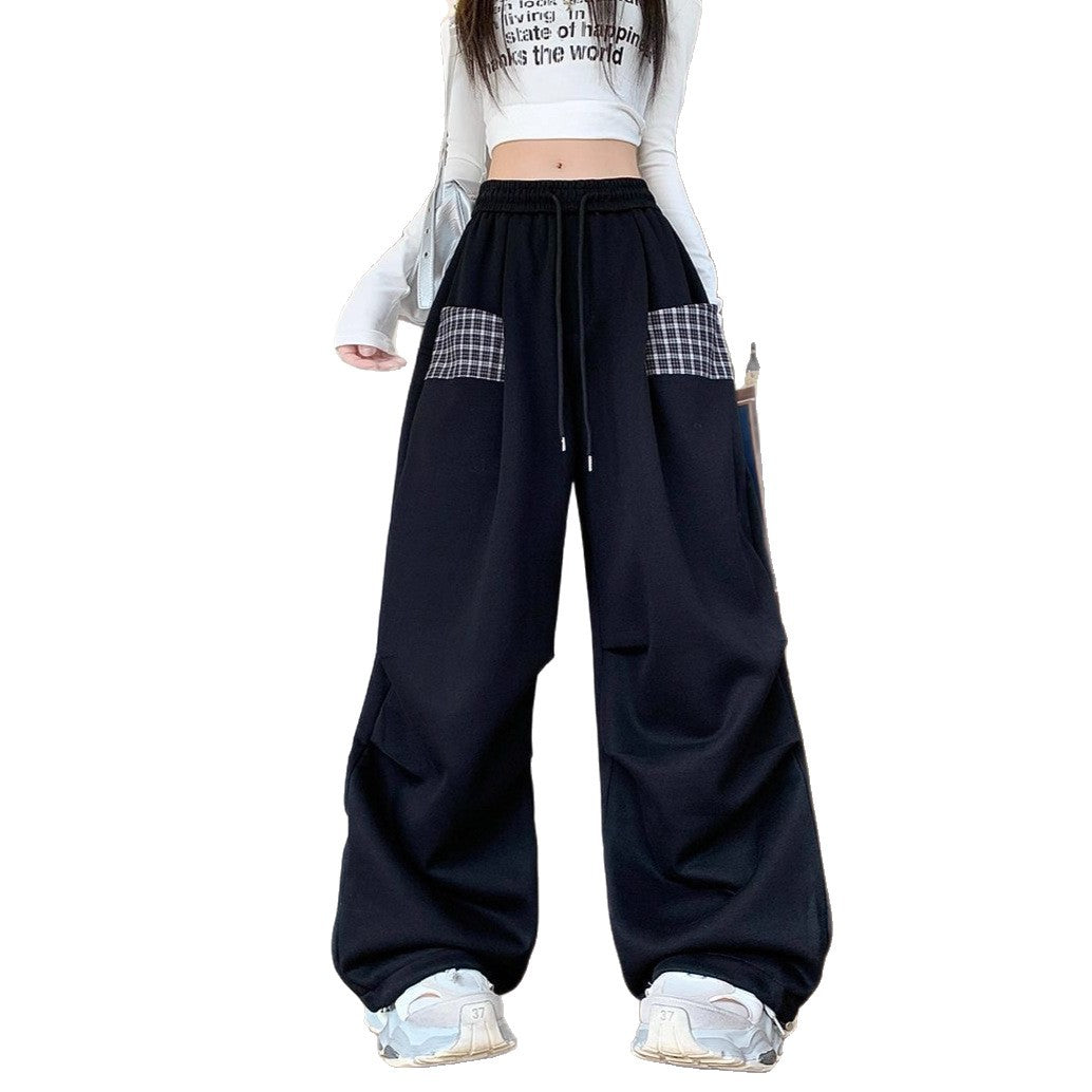 Style Casual Sweatpants for Women 3D Waist Panel, Plus Size Loose Fit Pear Shape Wide Leg Pants